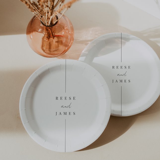 Plato De Papel Inline | Moderno Boda Mínimo Personalizado (Subido por el creador)