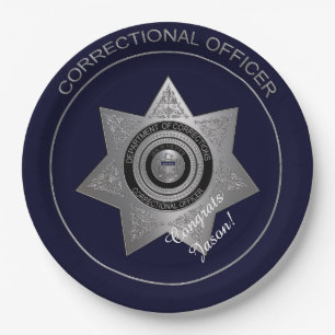 Plato De Papel Insignia de los oficiales correccionales,Placas pl