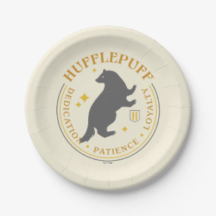 Plato De Papel Insígnia de Orgullo de la Casa HUFFLEPUFF™ Tejón
