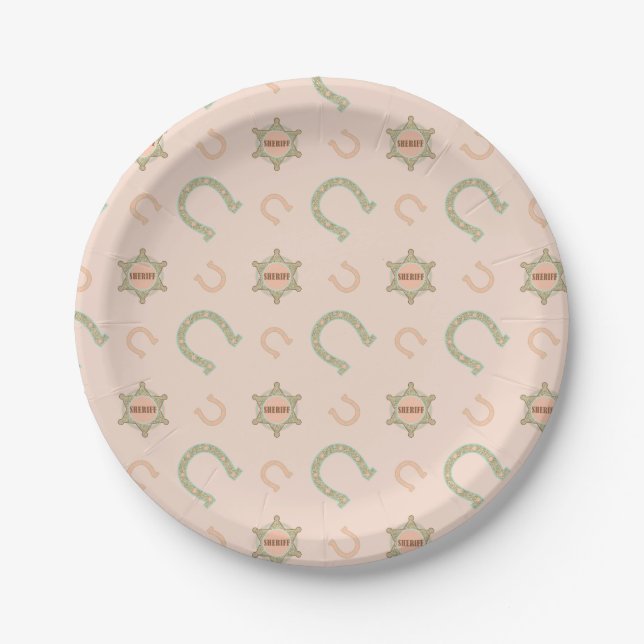 Plato De Papel Insignia de Sheriff de Herraduras Occidentales Mel (Anverso)