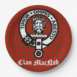 Plato De Papel Insignia Escudo Clan MacNab y Tartán