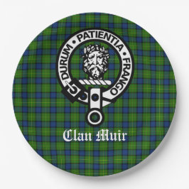 Plato De Papel Insignia Escudo de Clan Muir y Tartán