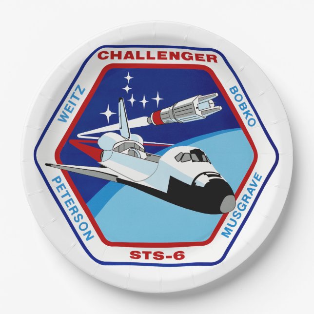 PLATO DE PAPEL INSIGNIA STS-6 (Anverso)