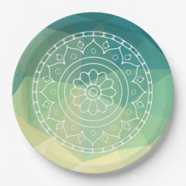 Plato De Papel Inspiración de Boho de flores de Mandala