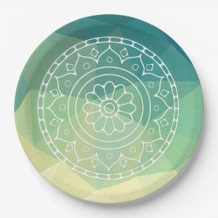 Plato De Papel Inspiración de Boho de flores de Mandala