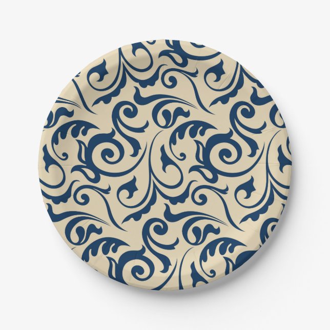 Plato De Papel Inspiración de motivos persas 2 (Anverso)