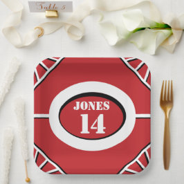 Plato de papel inspirado en béisbol