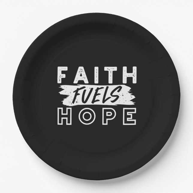 Plato De Papel Inspirational Faith Quote – Faith Fuels Hope (Anverso)