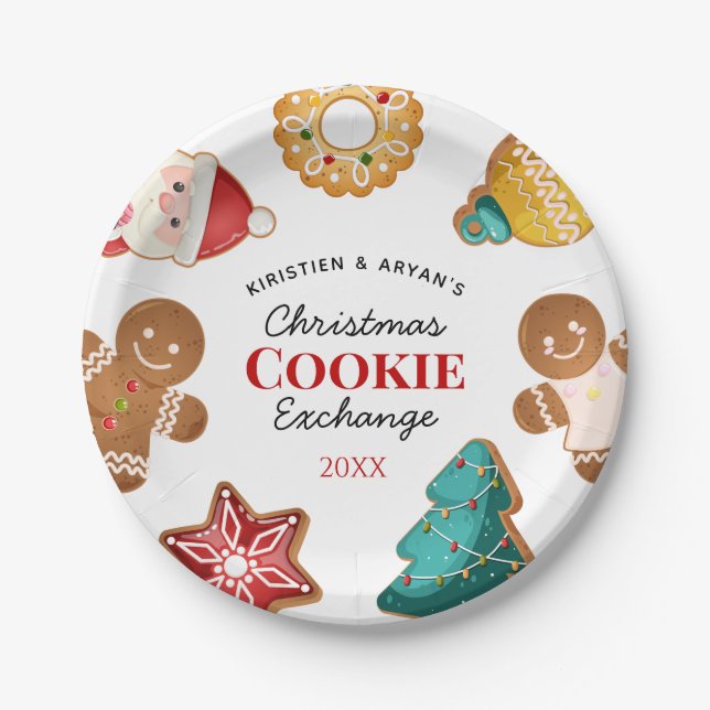 Plato De Papel Intercambio de Galletas de Jengibre Personalizadas (Anverso)