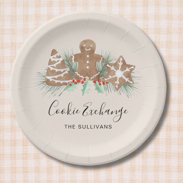 Plato De Papel Intercambio de Galletas de Navidad (Subido por el creador)