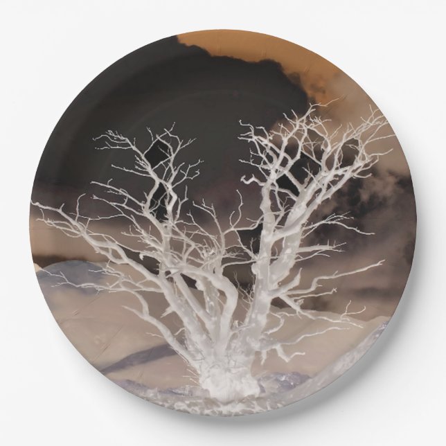 PLATO DE PAPEL INVIERNO DE MONTAÑA (Anverso)