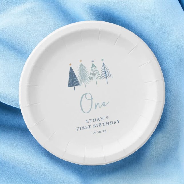 Plato De Papel Invierno de Navidad Niño de Onederland 1er Nacimie (Subido por el creador)