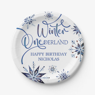 Plato De Papel Invierno de Onederland Primer cumpleaños