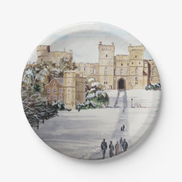 Plato De Papel Invierno en el Castillo de Windsor