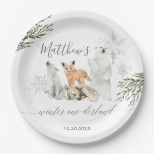 Plato De Papel Invierno Nacimiento de los Animales de Onederland