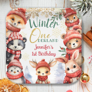 Plato De Papel Invierno Navidades de Animales de ONEderland Prime