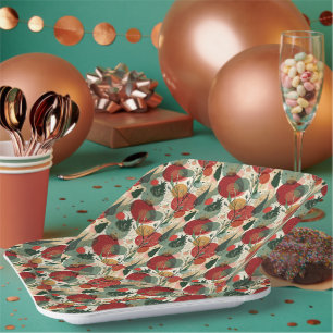 Plato De Papel Invierno / Navidades Resumen de arte en mosaico