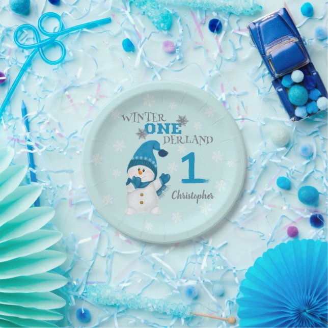 Plato De Papel Invierno Niño De Onederland Primer Cumpleaños Cute (Fiesta)