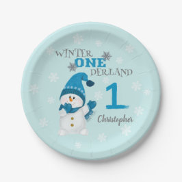 Plato De Papel Invierno Niño De Onederland Primer Cumpleaños Cute