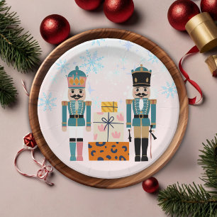 Plato De Papel Invierno rosa Snowflakes Nutcracker Baby Shower