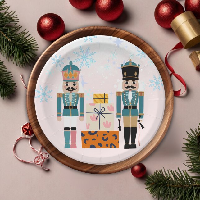 Plato De Papel Invierno rosa Snowflakes Nutcracker Baby Shower (Subido por el creador)