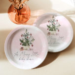 Plato De Papel Invierno rosa Una alegre ducha de bebé<br><div class="desc">Invierno rosa Un pequeño y alegre baño con ducha de bebé Placas de papel para guardar los productos disponibles.</div>
