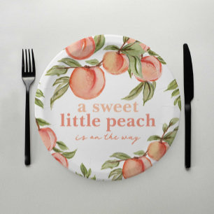 Plato De Papel Invitación a Baby Shower de Sweet Peach