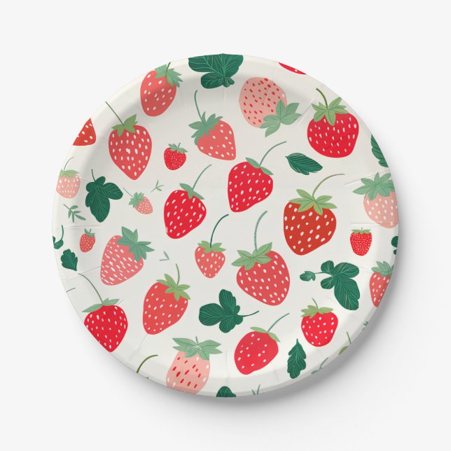 Plato De Papel Invitación a cumpleaños de Berry Sweet (Anverso)