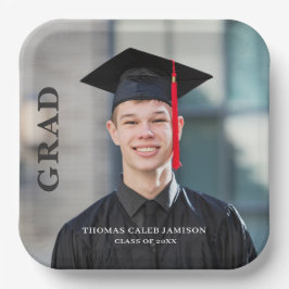 Plato De Papel Invitación a graduación de fotos