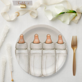 Plato De Papel Invitación a la Baby Shower de artesanía - Bebé Bo