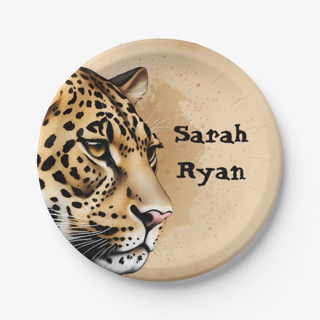 Plato De Papel Invitación a la boda salvaje inspirada por la natu (Anverso)