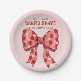 Plato De Papel Invitación a la fiesta de Berry Sweet