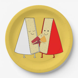 Plato De Papel Invitación a la fiesta del vino y el queso