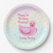 Invitación al primer cumpleaños de Lucky Ducky