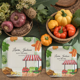 Plato De Papel Invitación de Baby Shower a los agricultores