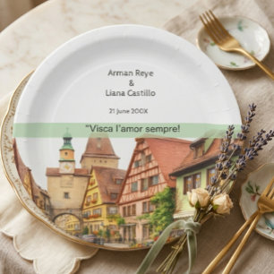 Plato De Papel Invitación de boda moderna Elegancia viral de Vale