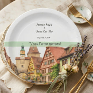 Plato De Papel Invitación de boda moderna Elegancia viral de Vale