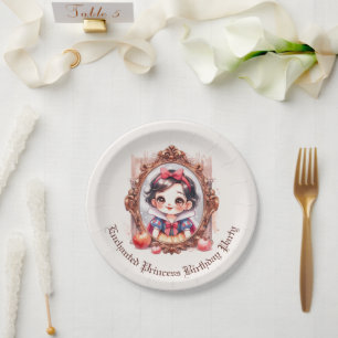 Plato De Papel Invitación de cumpleaños de la princesa encantada