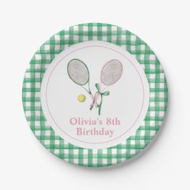 Plato De Papel Invitación de cumpleaños de Tennis preppy plapot