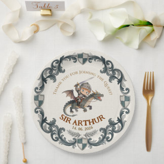 Plato De Papel Invitación de cumpleaños número uno de caballeros