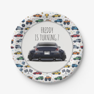 Plato De Papel Invitación de cumpleaños para coche 350Z | R con s