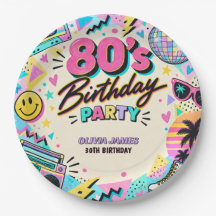 Invitación de cumpleaños retro 80