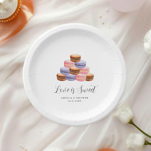 Plato De Papel Invitación de Despedida de Soltera Love Is Sweet