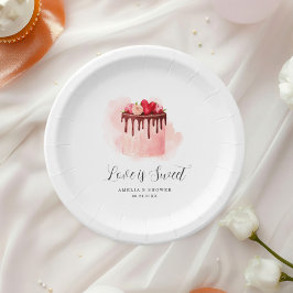 Plato De Papel Invitación de Despedida de Soltera Love Is Sweet