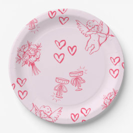 Plato De Papel Invitación de Galentine’s Day para Chicas
