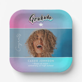 Plato De Papel Invitación de graduación