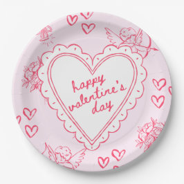 Plato De Papel Invitación femenina para el Día de Galentines