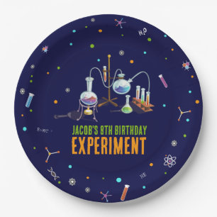 Plato De Papel Invitaciones a cumpleaños de ciencia