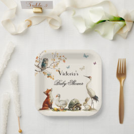 Plato De Papel Invitaciones al baby shower de personajes del libr