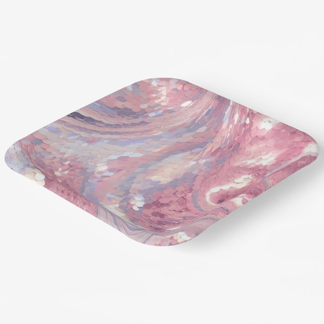 Plato De Papel Iridescent Pink and Purple  (Angular)